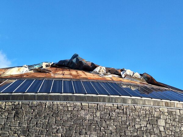 Damage done to the roof of St. Joseph's Church, Boyle. Picture: Shirley Cunningham Cooke
