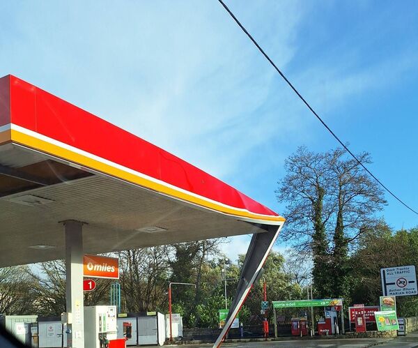 Damage done to the Corrib Oil filling station in Boyle. 