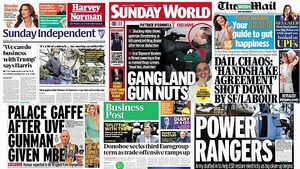 What the papers say: Sunday's front pages What the papers say: Sunday's front pages