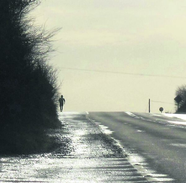 Barry Potter on his run from Frenchpark to Galway. 	Pictures: Courtesy of Barry Potter.