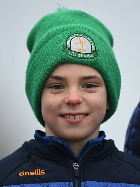 Ryan Molloy with his Kilbride GAA Club hat supporting the Rossies against Down on Sunday last. 