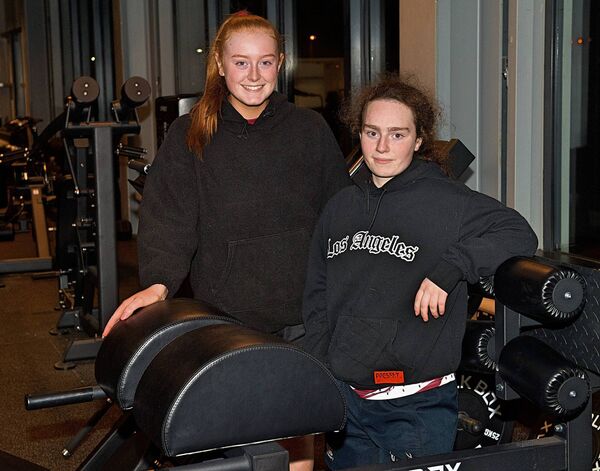 Grace Scanlon and Stacey Corbally at training in Creggs on Friday evening ahead of next weekend's league final against Tuam/Oughterard Colts. Picture: Gerard O'Loughlin