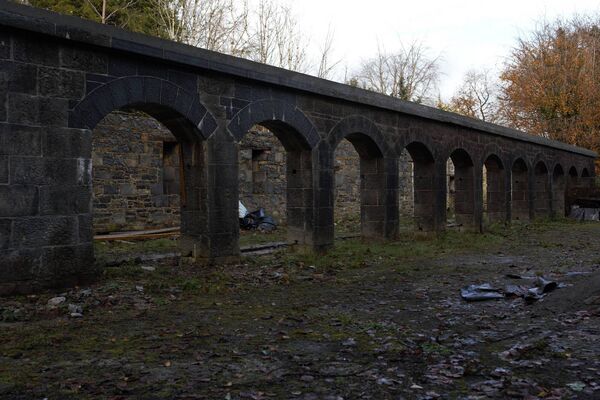 The couple were attracted to the project due to the impressive row of 11 tall arches running the length of the home.