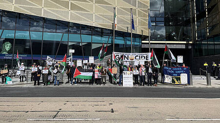 Protesters condemn ‘loans for genocide’ in Central Bank demo over Israel Bonds