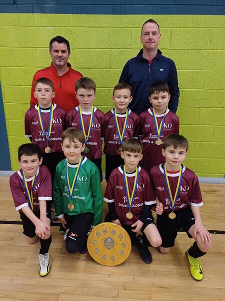 The U-10 boys' team from Drum/Clonown and their management of Niall Kennedy and John Walsh that were crowned Community Games indoor soccer champions in Strokestown.