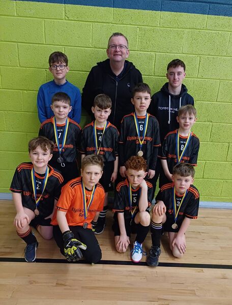 The U-10 boys' team from Elphin alongside their management of Arthur Donnelly, John O'Dowd and Kacper Maciag that won silver medals at the Community Games indoor soccer competition in Strokestown. 