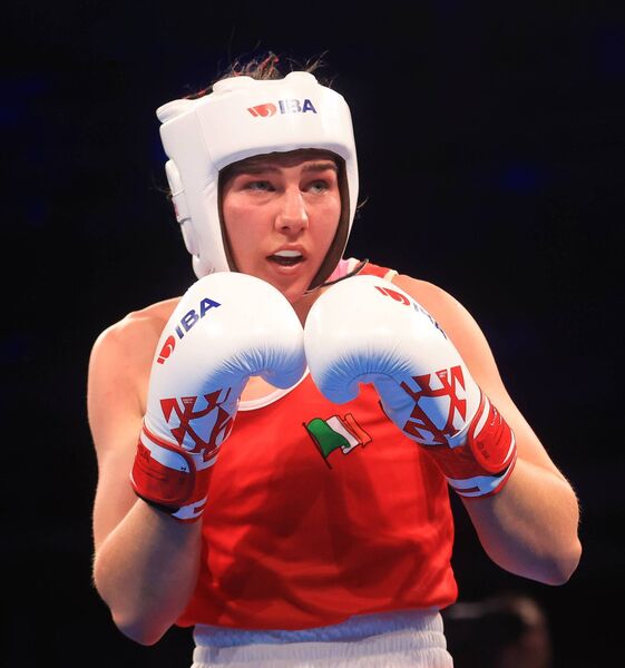 Aoife O’Rourke in action against Aziza Zokirova during her quarter-final victory in the 75kg division on Thursday evening. Picture: INPHO/Aleksandar Djorovic Aoife O’Rourke in action against Aziza Zokirova during her quarter-final victory in the 75kg division on Thursday evening. Picture: INPHO/Aleksandar Djorovic