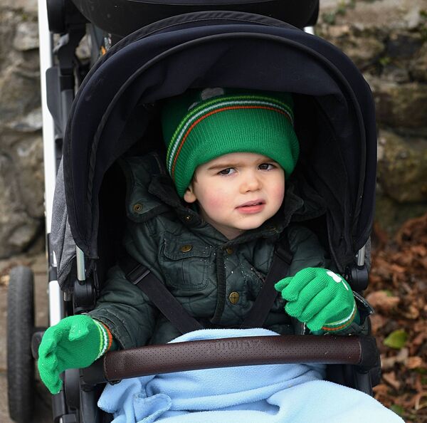 Noah Dooner at the Lecarrow St. Patrick’s Day Parade. Pic: Gerard O’Loughlin