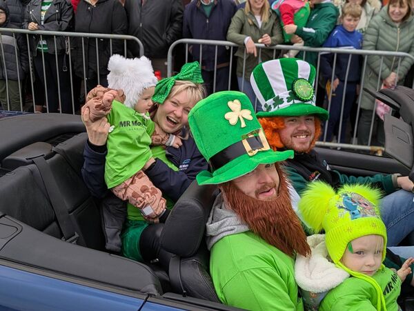 Decked out in green for the Ballintubber St. Patrick's Day parade. Pic: Liam Reynolds