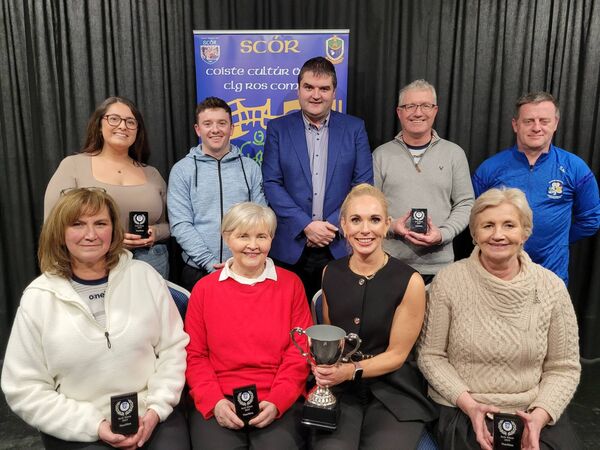 The St. Dominic's Novelty Act, alongside Roscommon GAA Chairperson, Brian Carroll, that won their recent county Scór Sinsir final at Kilmurry Hall. The St. Dominic's Novelty Act, alongside Roscommon GAA Chairperson, Brian Carroll, that won their recent county Scór Sinsir final at Kilmurry Hall.