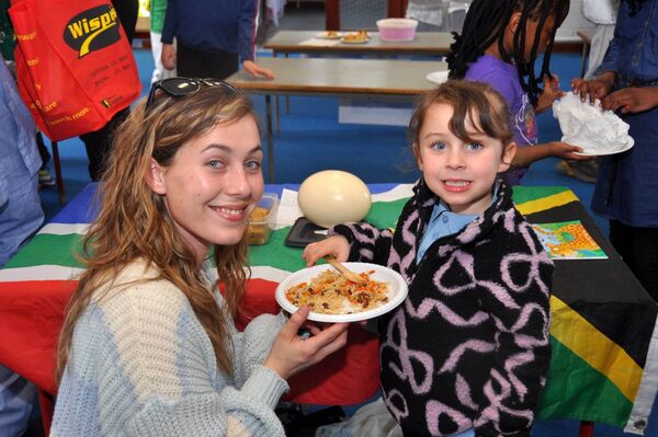 Shauna Staunton and Robyn Keegan pictured at a multi-cultural day at St. Anne’s NS, Castlerea on Friday last. Pic: Liam Reynolds