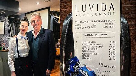 Restaurant which hit Michael O'Leary with Ryanair-style charges hopes he sees funny side