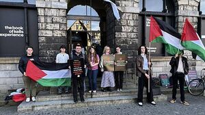 Trinity students blockade the Book of Kells Experience due to college's 'continued ties with Israel' Trinity students blockade the Book of Kells Experience due to college's 'continued ties with Israel'