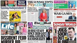 What the papers say: Sunday's front pages What the papers say: Sunday's front pages