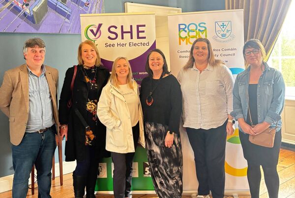The second of three seminars ‘Supporting women and persons of diversity through greater engagement with Local Government’ took place last week in King House, Boyle. Pictured following last week’s event were: Darragh Kelly, Communications Officer, Roscommon County Council; Nora Fahy, Manager, Roscommon Women’s Network (RWN); Sarajane McNaboe, Integration Support Co-Ordinator, Roscommon County Council; Michelle Maher, Manager, See Her Elected (SHE) who delivered the programme last week; Louise Moran, Manager, Boyle Family Resource Centre and Gail Murray, Manager, Roscommon Traveller Health programme. The third and final seminar takes place in the Athlone Springs Hotel, Monksland on Tuesday, April 8th at 7.30pm. 