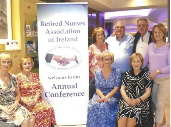 Members of Retired Nurses Association, Roscommon Branch, at the annual conference in Sligo. Front Row: Lilly Murphy, Rose Lally, Mary Flanagan, Teresa Duignan. Back Elizabeth Devine, Joe Cunningham, Kevin Igoe and Helen Farrelly. 