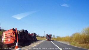 Lorry overturns on County Roscommon road