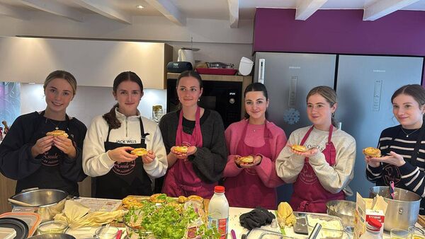 Students from Abbey Community College, Boyle on an Erasmus French exchange in Vannes participating in a cooking workshop. The students prepared a traditional French pastry, Paris Brest Allégé.
