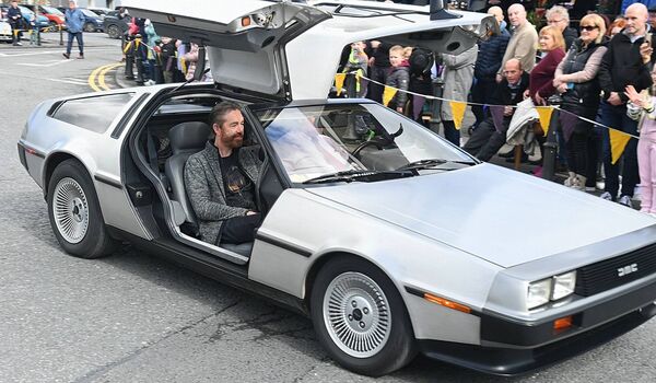Mervyn Richardson brought a DeLorean car to Strokestown's Easter Parade last year. Pic. Gerard O’Loughlin Mervyn Richardson brought a DeLorean car to Strokestown's Easter Parade last year. Pic. Gerard O’Loughlin