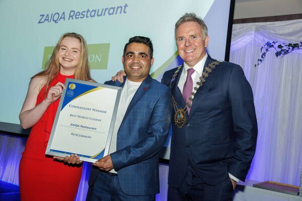 The ZAIQA Restaurant, Roscommon Town, said it was delighted to be a Connacht winner of the Irish Restaurant Awards Best World Cuisine Award The ZAIQA Restaurant, Roscommon Town, said it was delighted to be a Connacht winner of the Irish Restaurant Awards Best World Cuisine Award