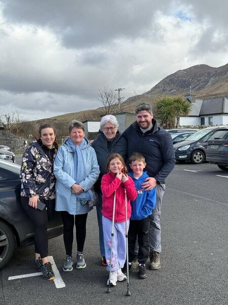 Niall Flynn pictured with his wife Deirdre, Anne Early from Mohill, his mother Olive Flynn and his niece and nephew Ayda and Tadhg Flynn.