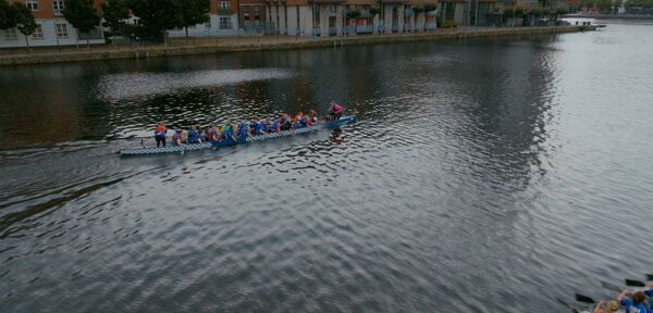 The Plurabelle Paddlers on Grand Canal, Dublin.