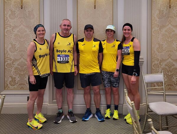 Boyle Athletic Club members were out in force again last weekend. Despite rough weather, the team in yellow and black didn’t let it slow them down. 