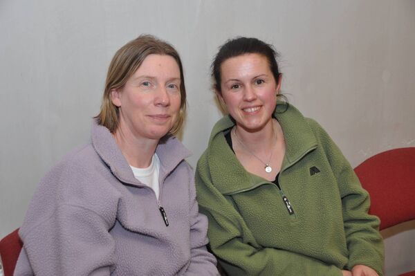 Rena Farrell and Charlene Curran pictured at a Castlerea St. Kevin's GAA presentation evening in the O'Rourke GAA Centre. Pic: Liam Reynolds 