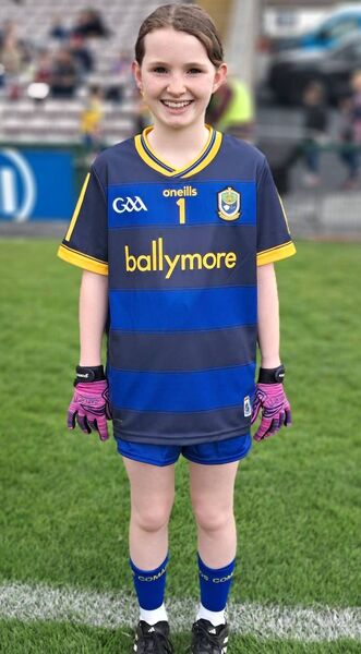 Caoimhe McLoughlin, St Michael's GAA &amp; LGFA Club, who was selected to represent Cootehall National School as part of the Roscommon Primary Schools in the Cumann na mBunscol exhibition game during the Connacht Semi-Final between Galway &amp; Roscommon in Pearse Stadium on Easter Sunday.