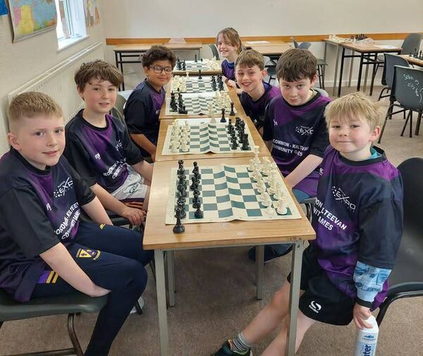 The Roscommon/Kilteevan U-11 chess team on their way to winning the Connacht Community Games title in Tuam on Saturday. The Roscommon/Kilteevan U-11 chess team on their way to winning the Connacht Community Games title in Tuam on Saturday.