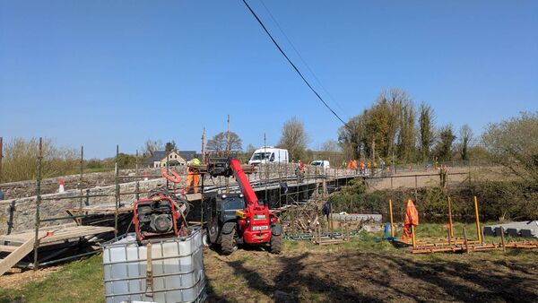 Bridge works taking place at Crinean Bridge near Ballaghaderreen. Pic: Liam Reynolds