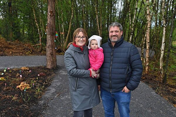 Orla, Ríona and John Finneran, Ballygar pictured at the official opening of Ballyforan Greenway on Friday last. Pic: Gerard O’Loughlin