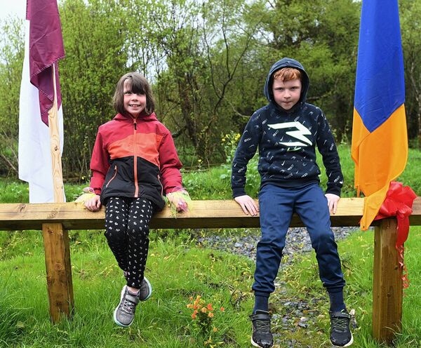 Cousins Hannah Gacquin and Joseph Dolan pictured at the official opening of Ballyforan Greenway on Friday last. Pic: Gerard O’Loughlin