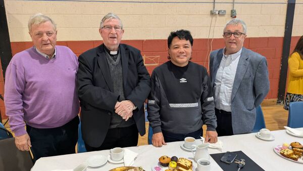 James Creaton, Canon Liam Devine, Fr. Glenn and Anthony Cahill at a farewell presentation by the parish of Loughglynn/Lisacul/ Gorthaganny to Fr. Glenn. Pic: Liam Reynolds James Creaton, Canon Liam Devine, Fr. Glenn and Anthony Cahill at a farewell presentation by the parish of Loughglynn/Lisacul/ Gorthaganny to Fr. Glenn. Pic: Liam Reynolds