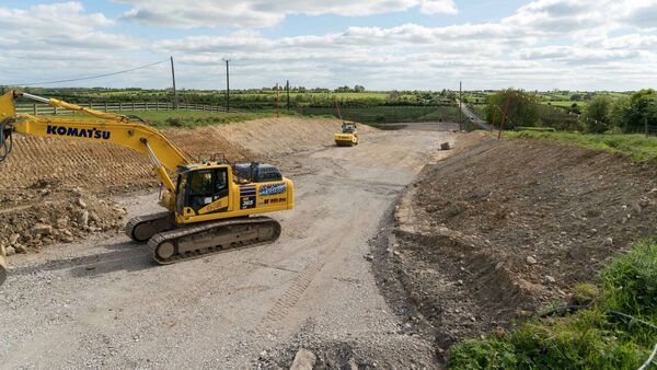 Deep excavations on the N61 at Gortnacrannagh, Elphin as part of the N5 project. Pic: Gerry Faughnan