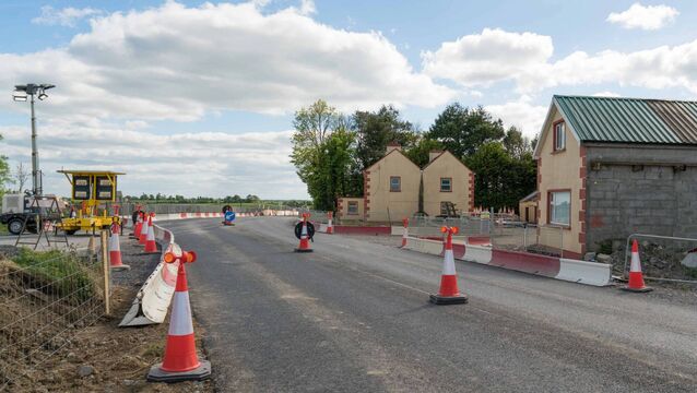 <p>The main N61 at Gortnacrannagh has closed for three months to facilitate the N5 Road Project. Pic: Gerry Faughnan</p>