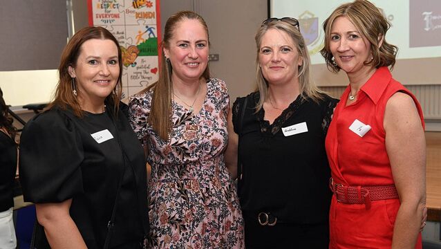 <p>Former Convent of Mercy pupils from 1995, pictured at a reunion recently. From left: Fiona Mullen, Fuerty; Marese Healy, Roscommon Town; Geraldine McCormack, Fourmilehouse and Paula Neary, Fourmilehouse. Pic: Gerard O’Loughlin</p>