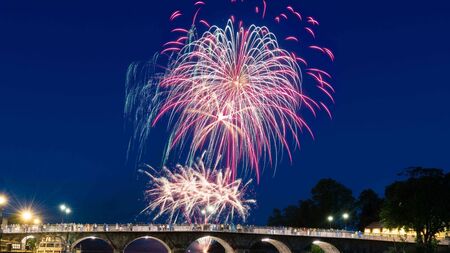 Spectacular fireworks display lights up night sky