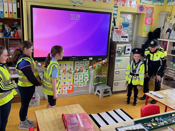 The Community Garda on a visit to Slatta NS.