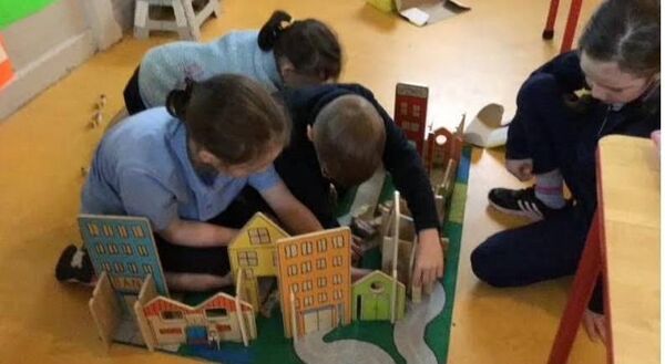 Pupils at work as part of the Aistear programme.