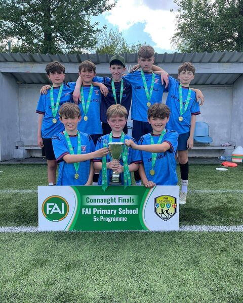 The Cornafulla NS team that will compete in the National 'B' Cup at the FAI Schools Primary 5s at the Aviva Stadium.