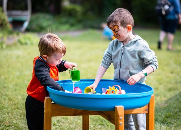 Louis Judge and Donnacha Harris playing at Funfest, creativity at play at Strokestown Park House &amp; Gardens as part of the Cruinniú na nÓg celebrations last weekend. Pic: Cian Flynn  