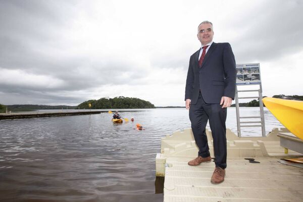 Minister for Rural and Community Development Dara Calleary at Doon Shore in Boyle last week as he officially opened new facilities throughout the county. Pic: Brian Farrell