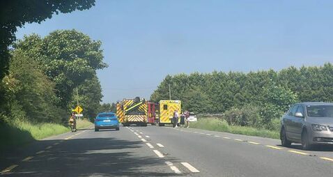 Emergency services at scene of County Roscommon road traffic collision