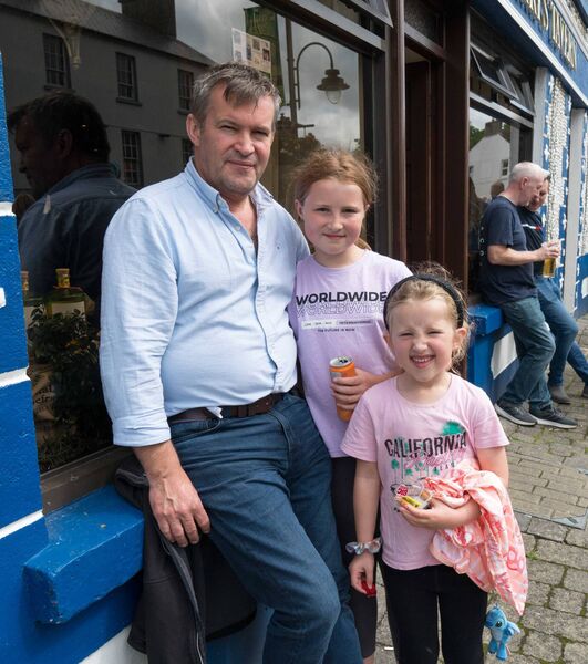 John Connolly, Castlerea with his daughters Pippa and Heidi at An Tostal in Drumshanbo. Pic: Gerry Faughnan 