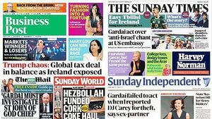 What the papers say: Sunday's front pages What the papers say: Sunday's front pages