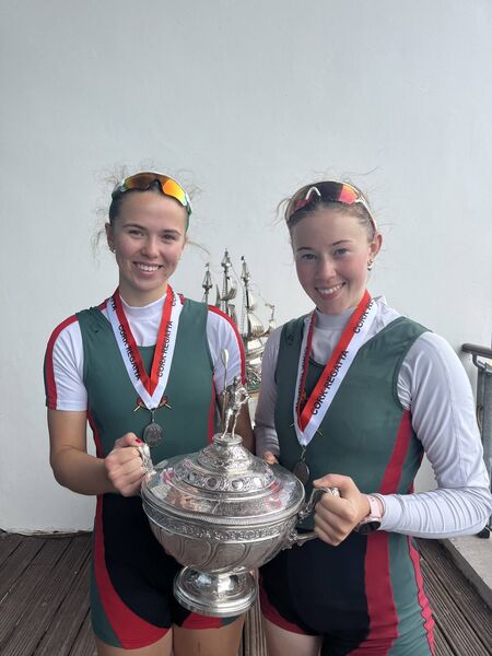 Sarah Rockett and Anna O'Grady, winners of the Women’s Junior Double Sculls at Cork Regatta which took place in June.