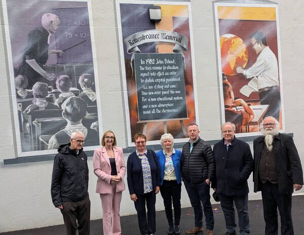 Pictured at the mural unveiling were Joe Duffy, Grace Boland, Geraldine O'Donnell, Mary Casey, Cllr Micheal Finan, Patsy McGarry, and Joe Egan. Pic: Liam Reynolds Pictured at the mural unveiling were Joe Duffy, Grace Boland, Geraldine O'Donnell, Mary Casey, Cllr Micheal Finan, Patsy McGarry, and Joe Egan. Pic: Liam Reynolds