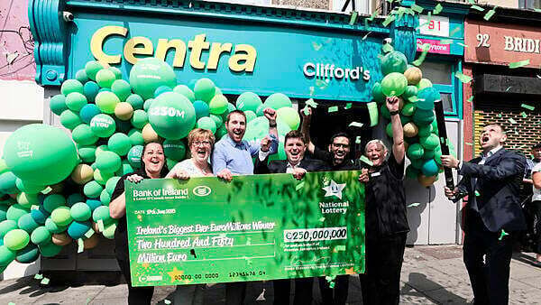 'We’re looking at holiday homes in the sun': Family syndicate collect €250m lotto jackpot