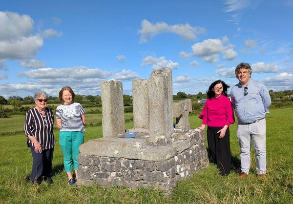 Mary O Connell, Roscommon Historical and Archaeological Society, Maria Glynn and Jacinta Greene Beatty, Castlerea Pastoral Parish Council, and Darragh Kelly (CRHAS) at Emlagh Cross. Mary O Connell, Roscommon Historical and Archaeological Society, Maria Glynn and Jacinta Greene Beatty, Castlerea Pastoral Parish Council, and Darragh Kelly (CRHAS) at Emlagh Cross.